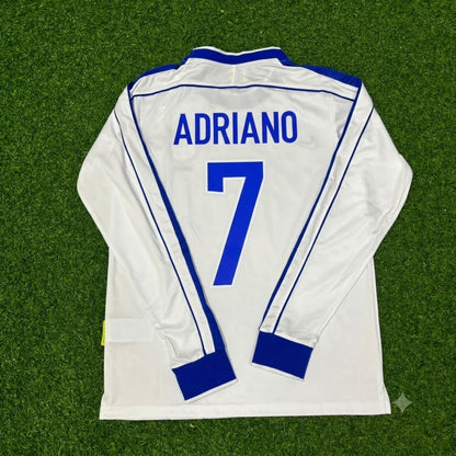 Adriano Brazil Long Sleeve Retro Football Jersey Trikot Maillot