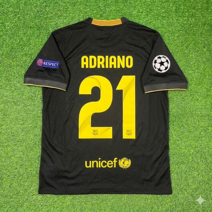 Adriano #21 Barcelona 2013-2014 Black Retro Football Jersey