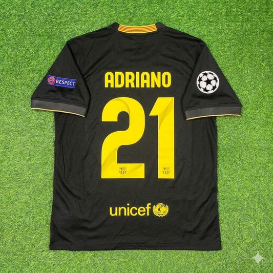 Adriano #21 Barcelona 2013-2014 Black Retro Football Jersey