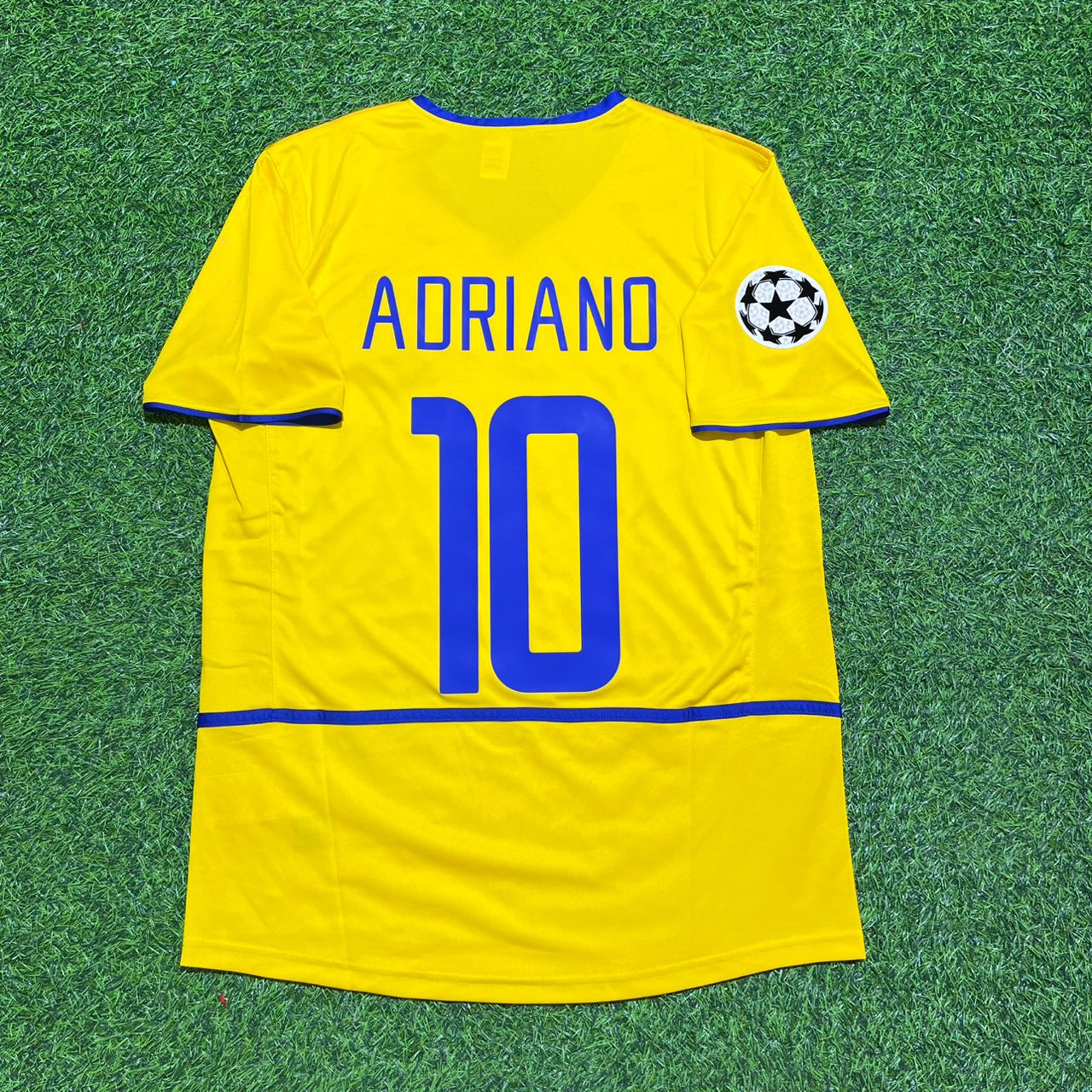 Adriano Inter Milan 2002-2003 Yellow Retro Football Jersey