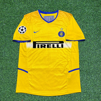 Adriano Inter Milan 2002-2003 Yellow Retro Football Jersey