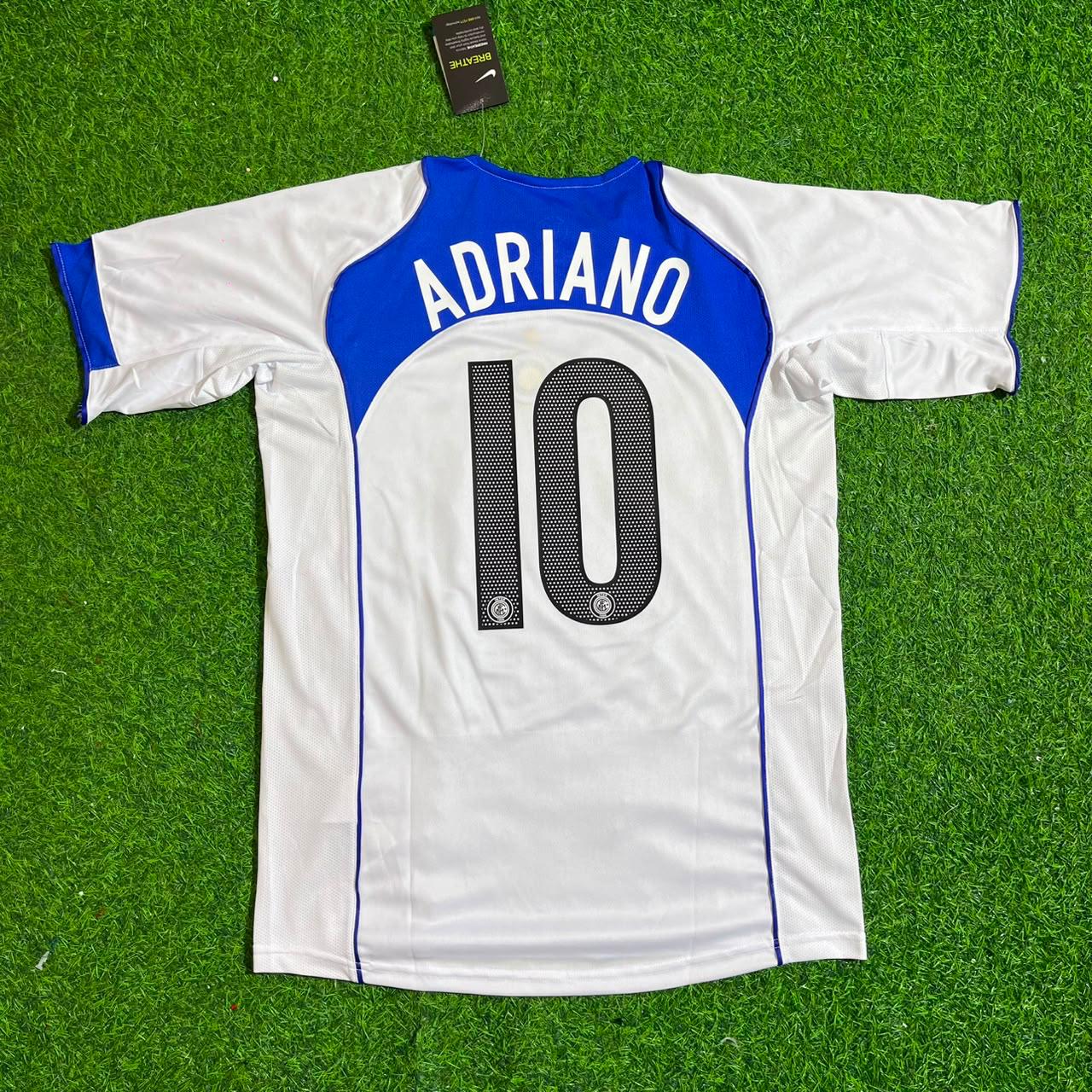 Adriano Inter Milan 2004-2005 Retro White Football Jersey