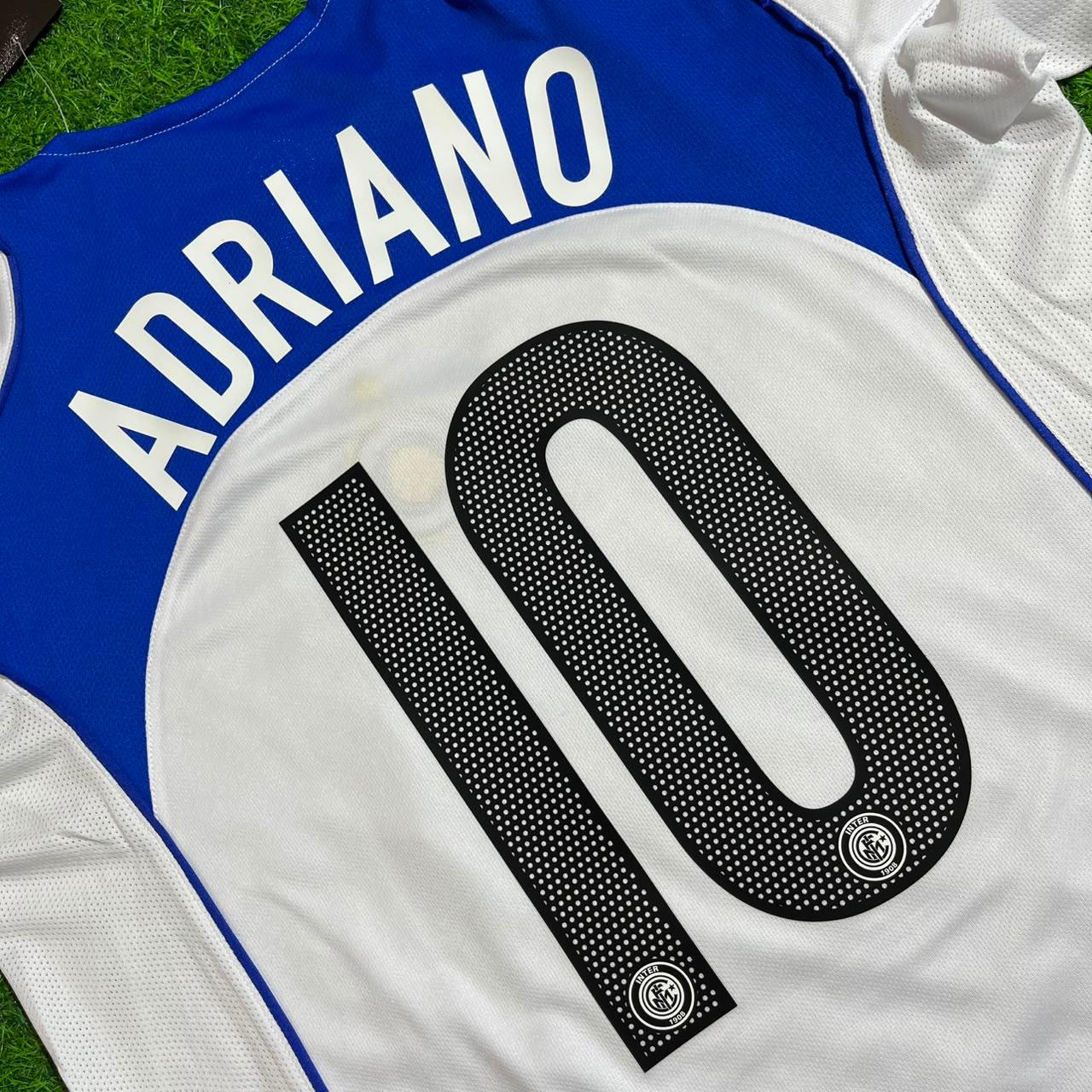 Adriano Inter Milan 2004-2005 Retro White Football Jersey