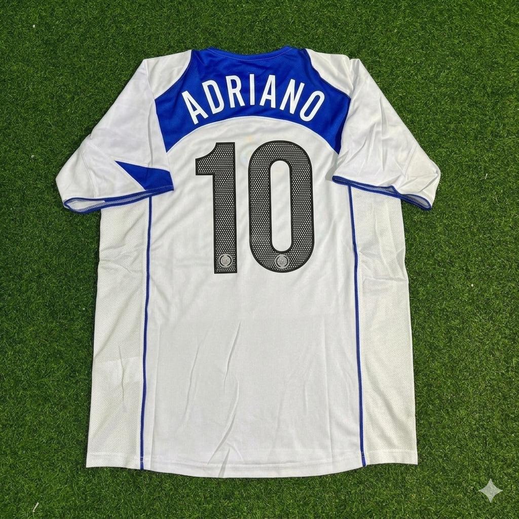 Adriano Inter Milan 2004-2005 Retro White Football Jersey