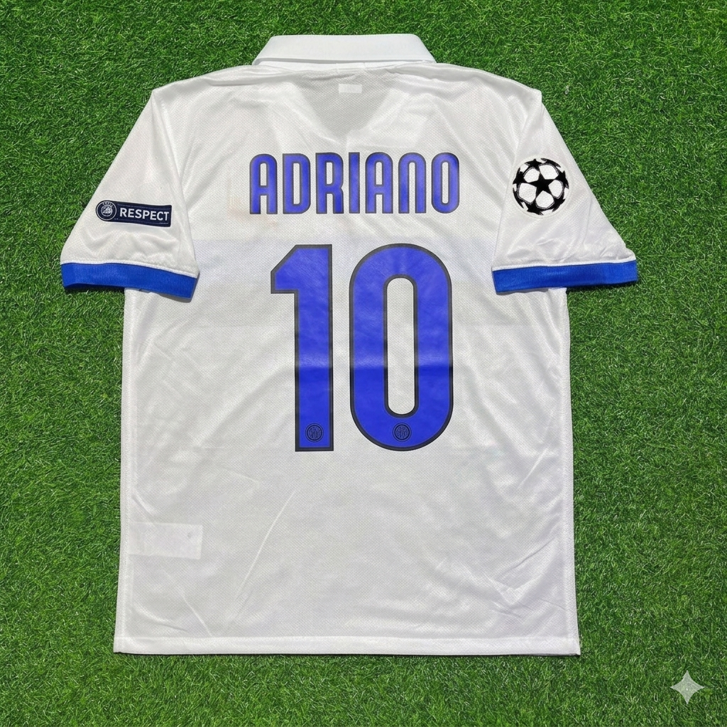 Adriano Inter 2009/2010 White Retro Football Jersey