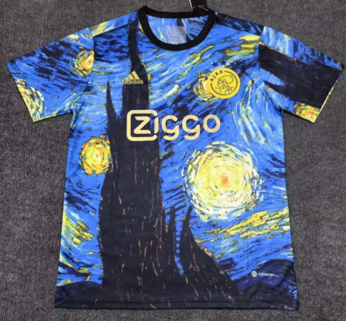 AFC Ajax 2024–2025 Blue Vincent Van Gogh Edition Retro Football Jersey Kit