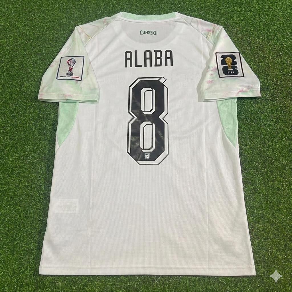 David Alaba Austria White 2026 World Cup Football Jersey