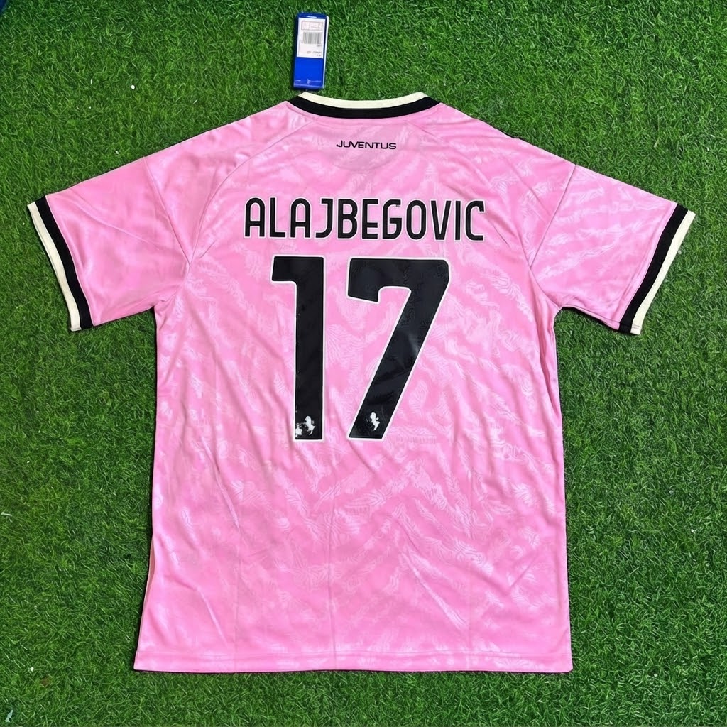 Kerim Alajbegovic #17 Juventus 2026/2027 New Season Away Pink Football Jersey