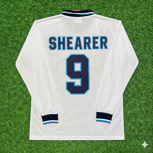 Alan Shearer England 1996 Long Sleeve Retro Football Jersey