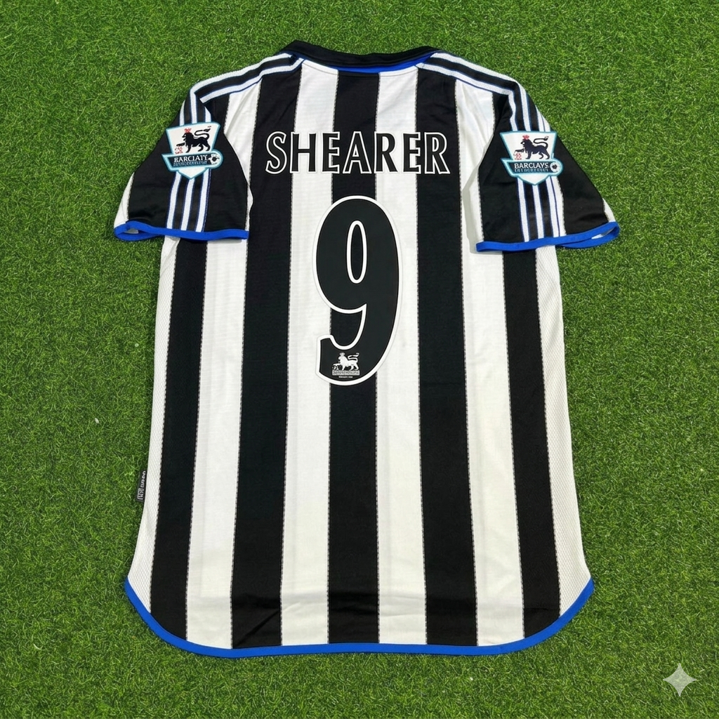 Alan Shearer #9 Newcastle United Retro Trikot Kit Jersey Soccer Shirt