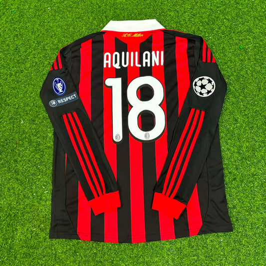 Alberto Aquilani Milan 2009 2011 Retro Long Sleeve Jersey Maillot Trikot Maglia
