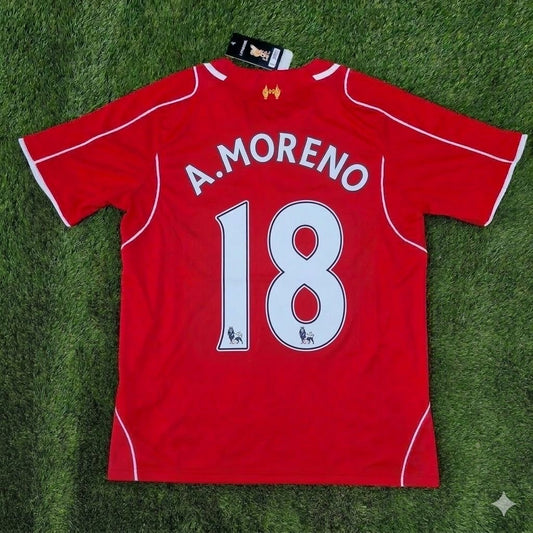 Alberto Moreno  18- Liverpool 2014/15 Home Retro Kit Jersey Trikot Maillot Soccer Shirt