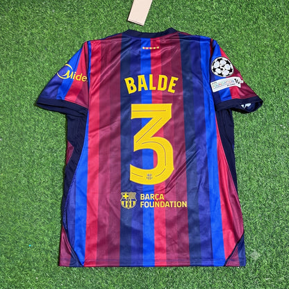 Alejandro Balde #3 Barcelona 2027 New Season Champions League Patch Home Jersey Trikot Maillot Soccer Shirt