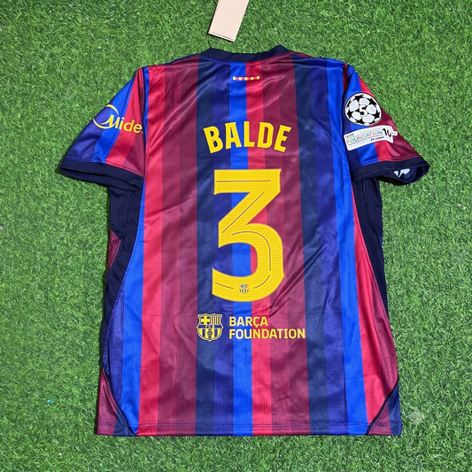 Alejandro Balde #3 Barcelona 2027 New Season Champions League Patch Home Jersey Trikot Maillot Soccer Shirt
