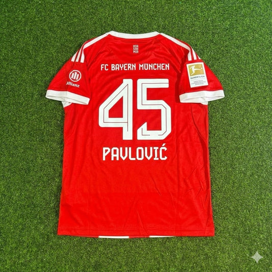 Aleksandar Pavlović #45 Bayern Munich 2026 Bundesliga Champions Football Jersey