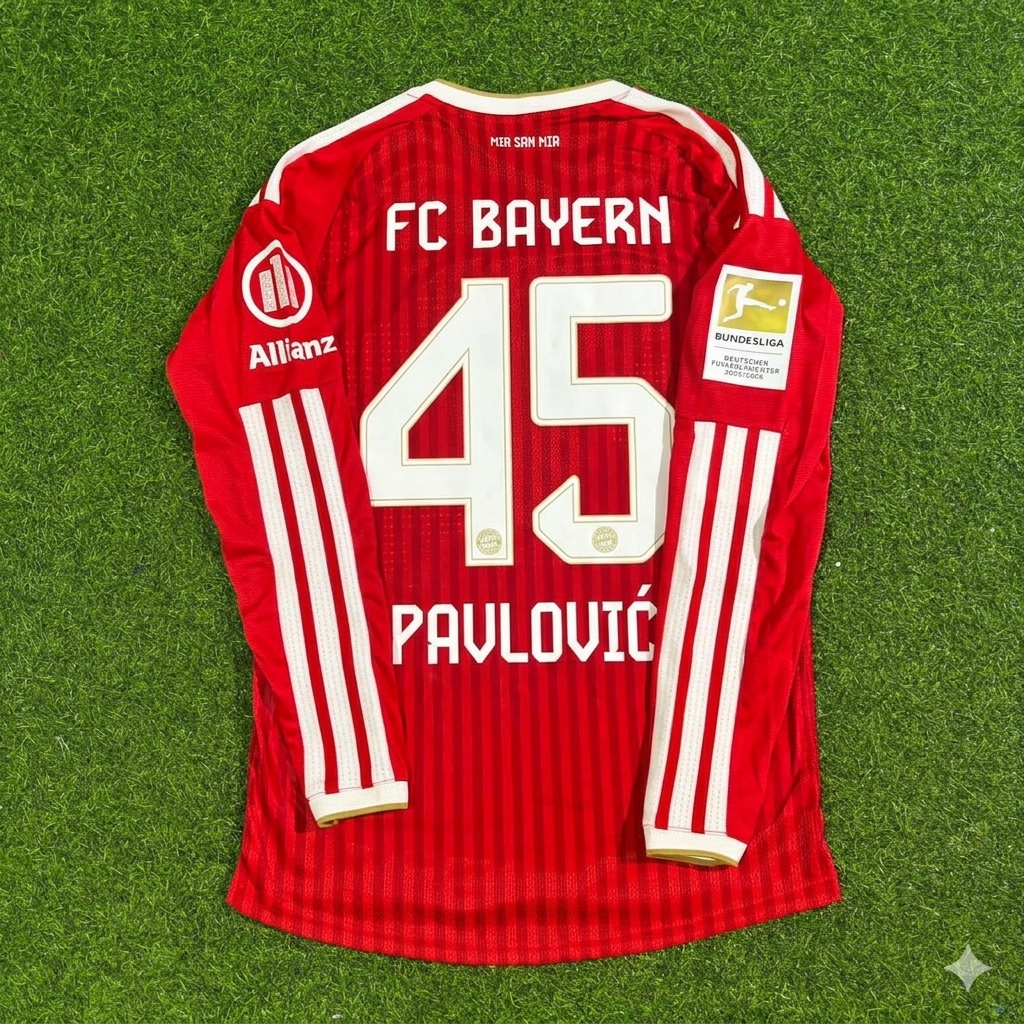 Aleksandar Pavlović #45 Bayern Munich 2027 Championship Long Sleeve Football Jersey