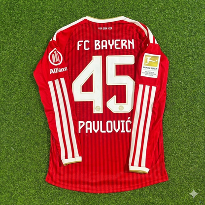 Aleksandar Pavlović #45 Bayern Munich 2027 Championship Long Sleeve Football Jersey