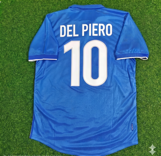 Alessandro Del Piero Italy Home Blue Retro Football Jersey