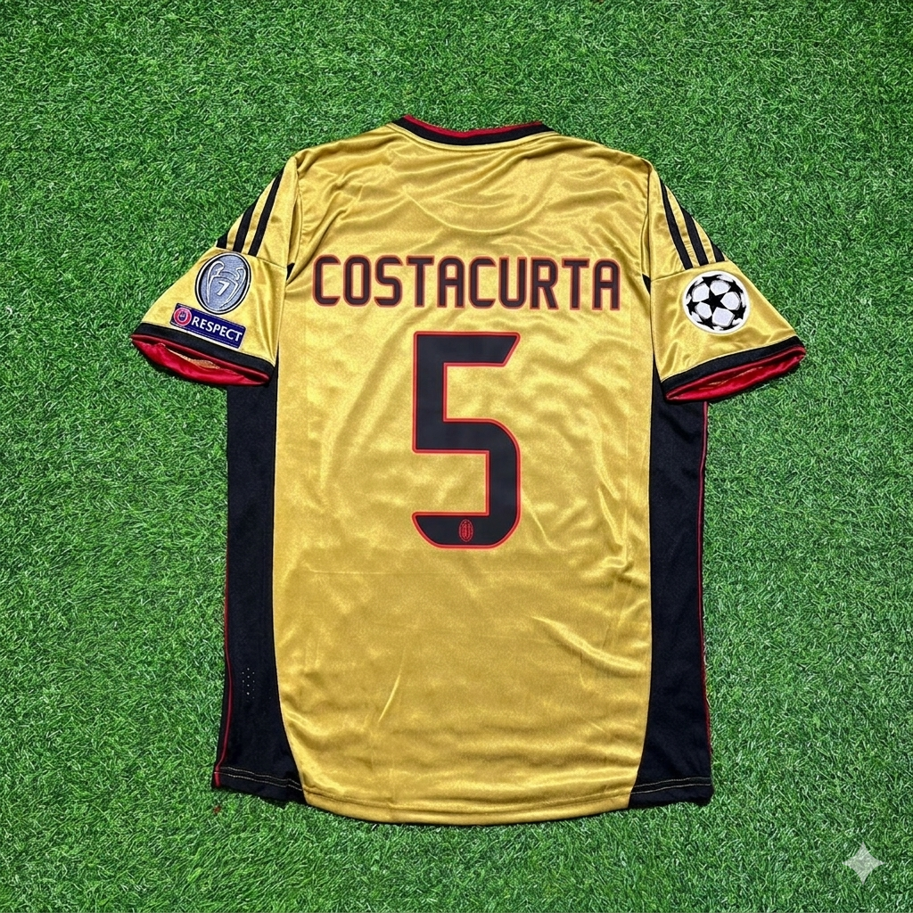 Alessandro Costacurta #5 AC Milan Gold Retro Trikot Jersey