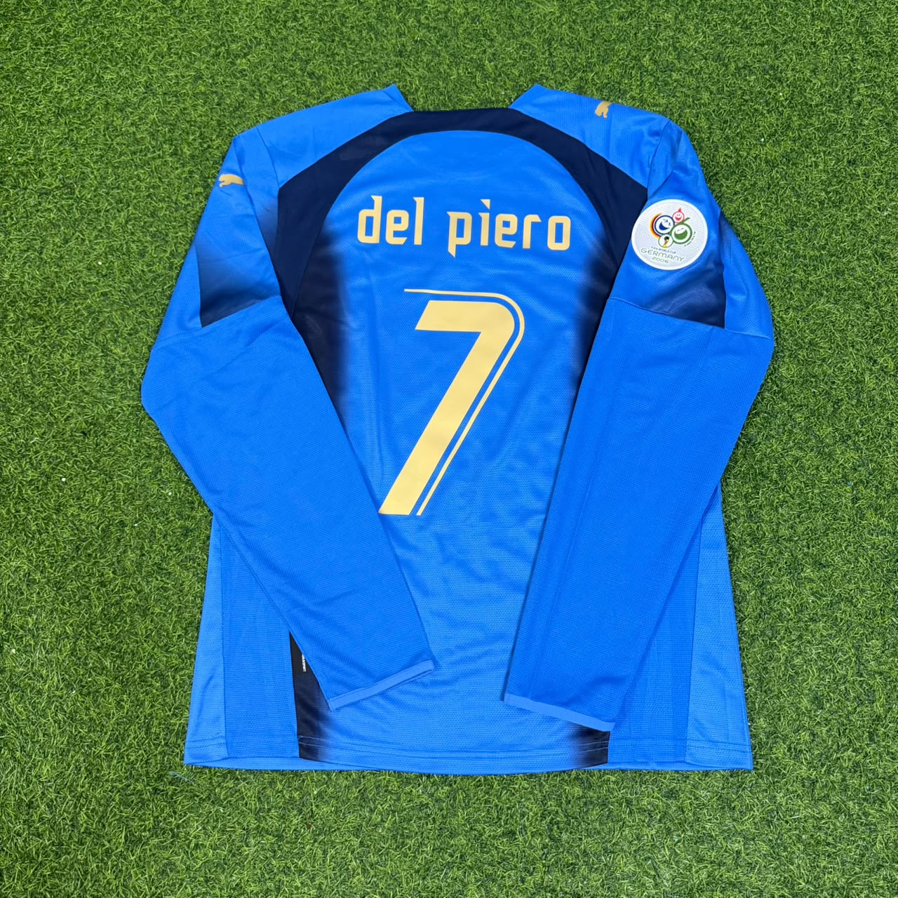 Alessandro Del Piero #7 Italy 2006 World Cup Final Long Sleeve Retro Jersey Maillot Trikot Maglia Soccer Shirt