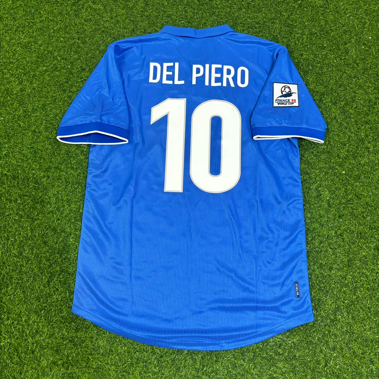Alessandro Del Piero Italy Home Blue Retro Football Jersey