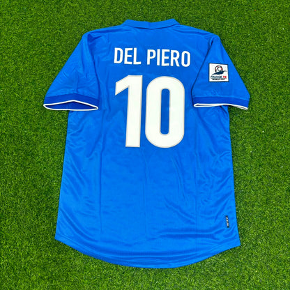 Alessandro Del Piero Italy Home Blue Retro Football Jersey