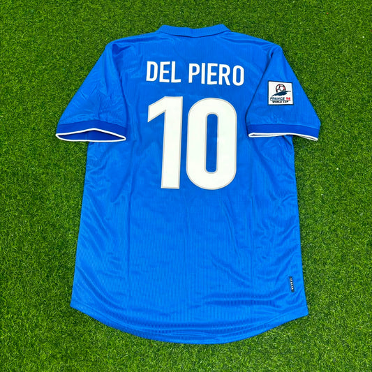 Alessandro Del Piero Italy Home Blue Retro Football Jersey