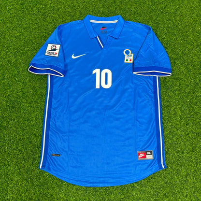 Alessandro Del Piero Italy Home Blue Retro Football Jersey