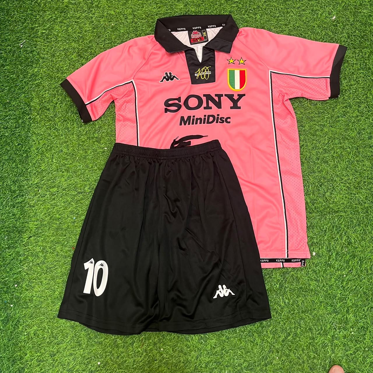 Maillot de football rétro rose enfant Zinedine Zidane Juventus 1996–1998