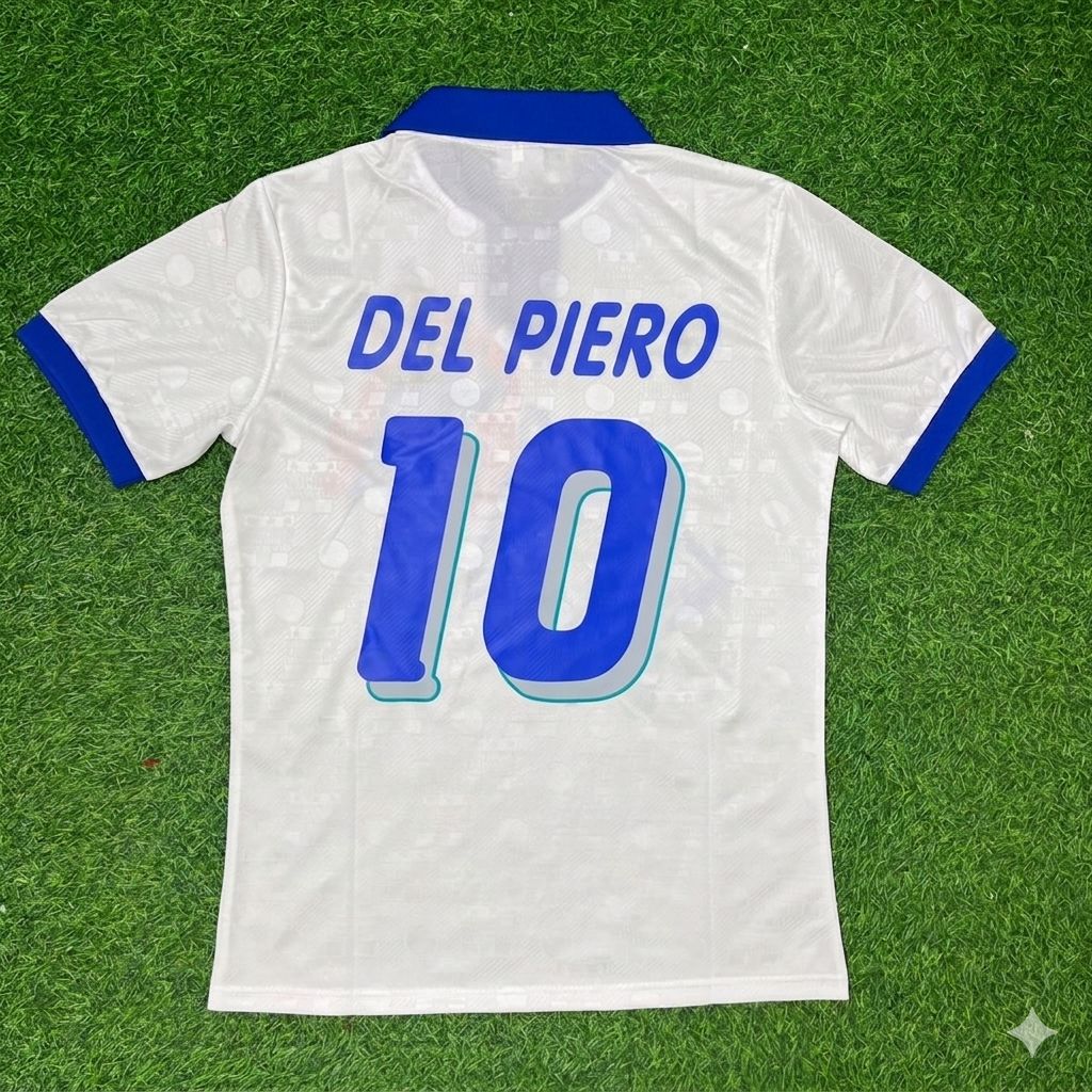Alessandro Del Piero Italy White Retro Football Jersey Trikot Maillot