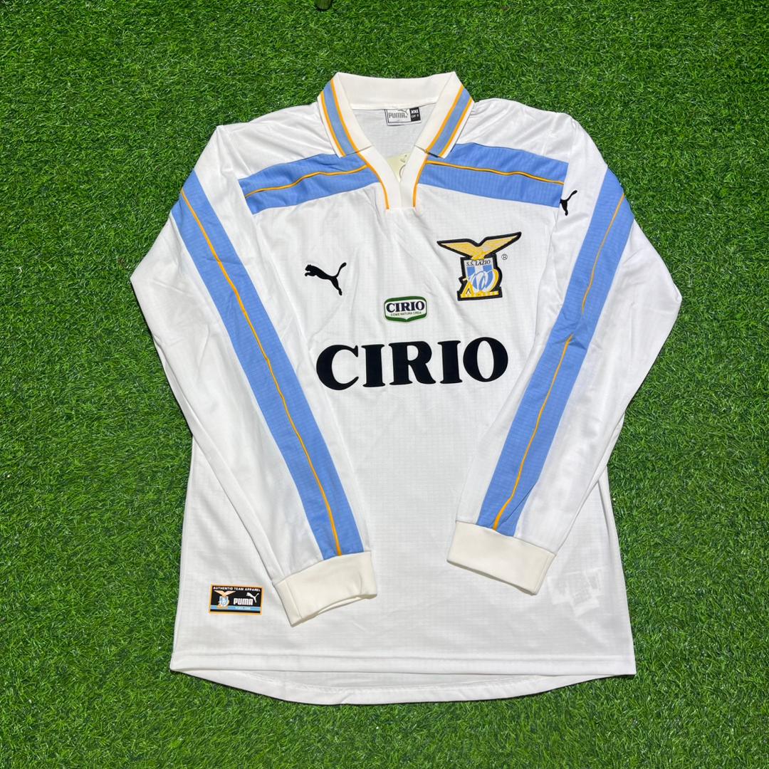 Alessandro Nesta #13 Lazio 1999 2000 Double Winner Long Sleeve White Retro Jersey