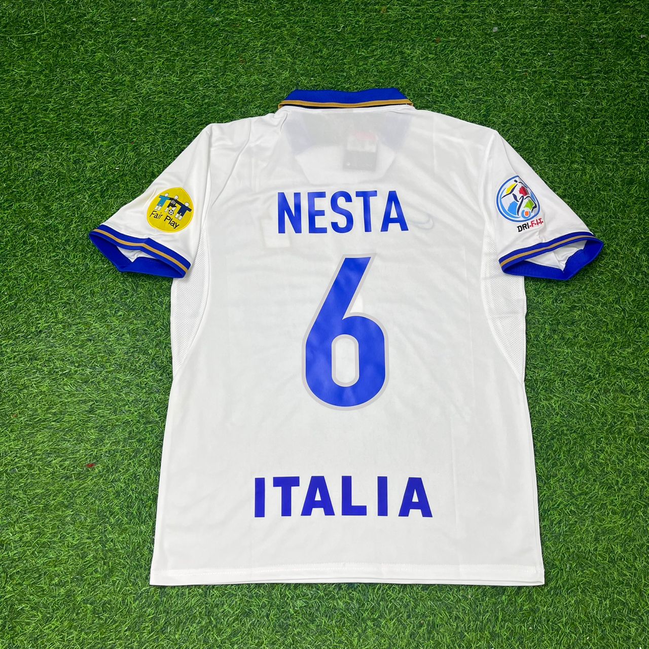 Alessandro Nesta #6 Italy EURO 1996 White Retro Jersey