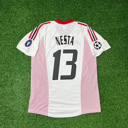 Alessandro Nesta AC Milan 2003 Champions League Final White Retro Football Jersey