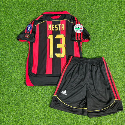 Alessandro Nesta AC Milan 2006-2007 Retro Kids Soccer Jersey Kinder Trikot