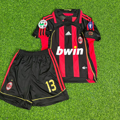 Alessandro Nesta AC Milan 2006-2007 Retro Kids Soccer Jersey Kinder Trikot