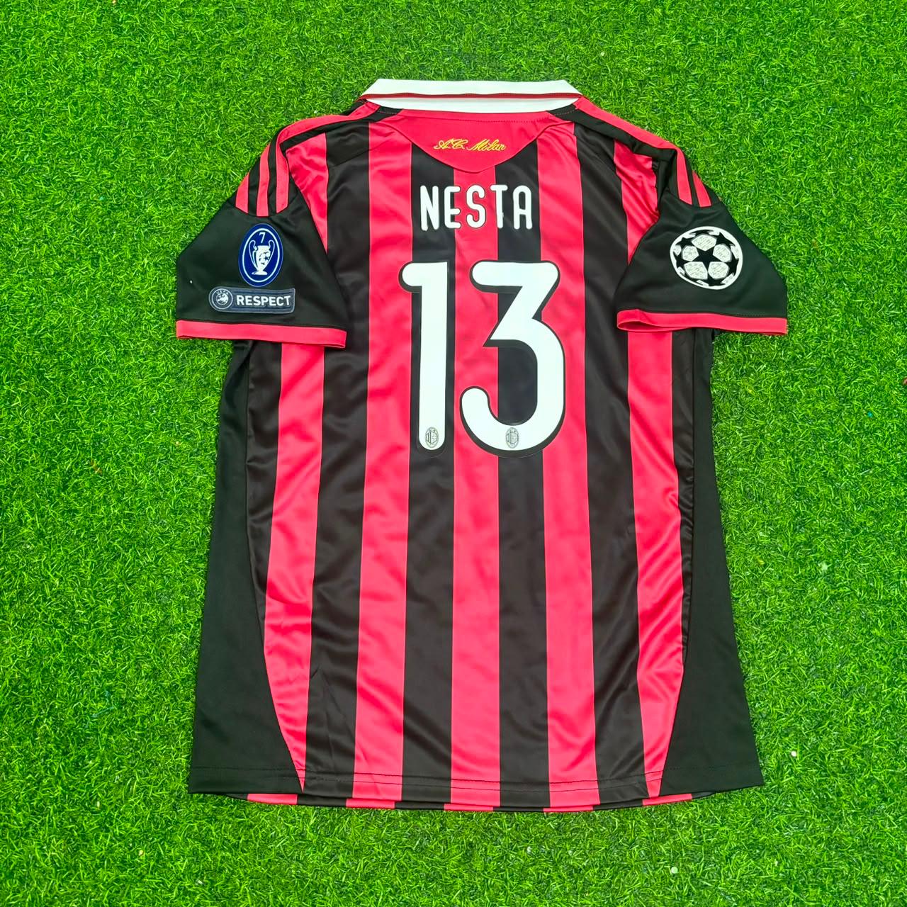 Alessandro Nesta #13– AC Milan 2009-10 Retro Kit Jersey – | KinderTrikot | Maillot Enfant Soccer Shirt