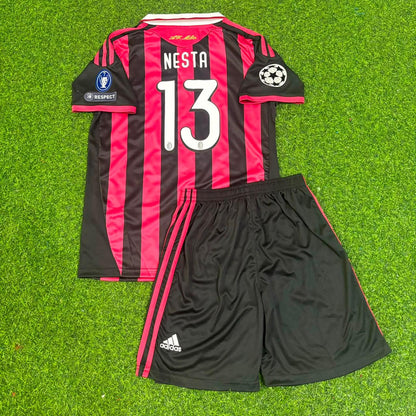Alessandro Nesta #13– AC Milan 2009-10 Retro Kit Jersey – | KinderTrikot | Maillot Enfant Soccer Shirt