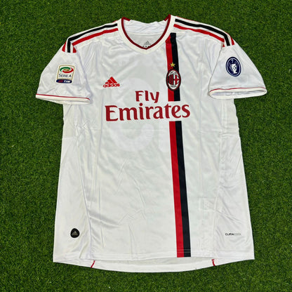 Alessandro Nesta #13 Milan 2011-2012 White Away Retro Football Jersey