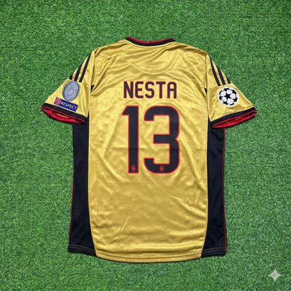 Alessandro Nesta #13 AC Milan Gold Retro Trikot Jersey