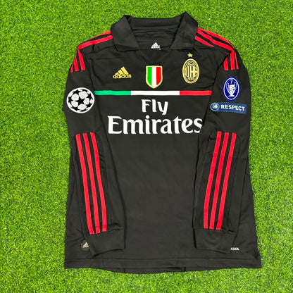 Alessandro Nesta AC Milan 2011/12 Red & Black Retro Football Jersey Kit