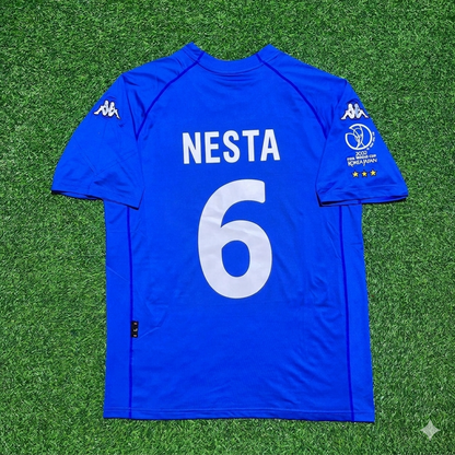 Alessandro Nesta #6 Italy 2002 World Cup Home Retro Jersey