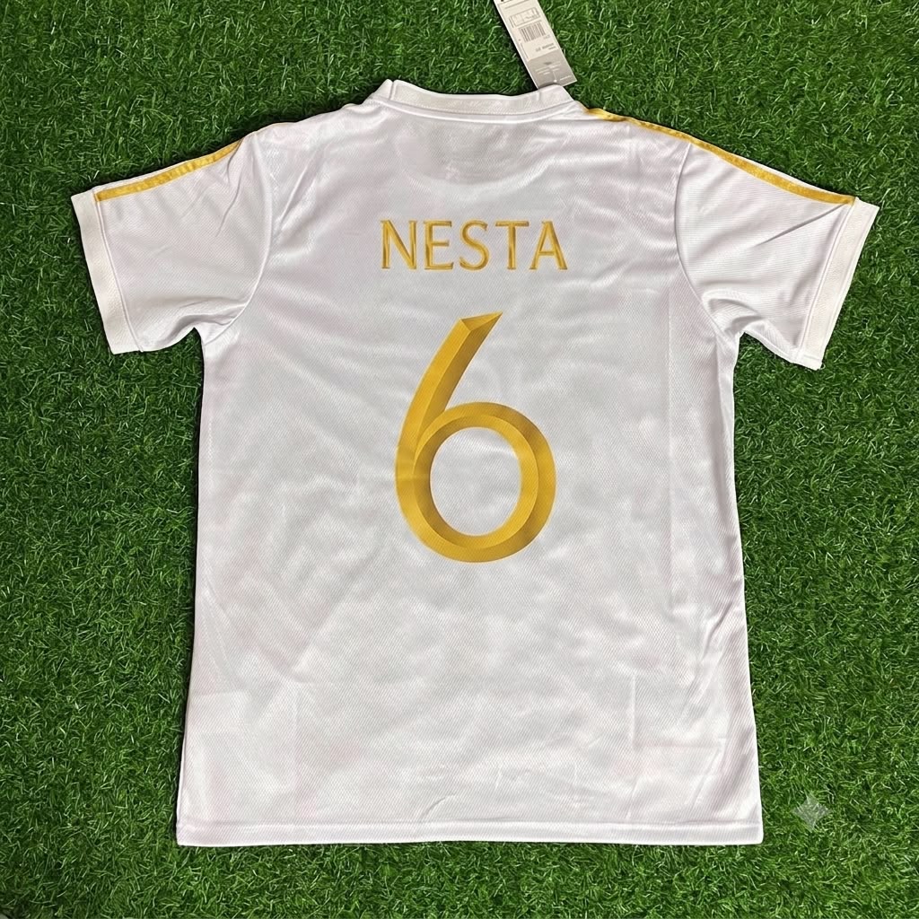 Alessandro Nesta - Italy White Anniversary Kit Jersey Trikot Maillot Soccer Shirt