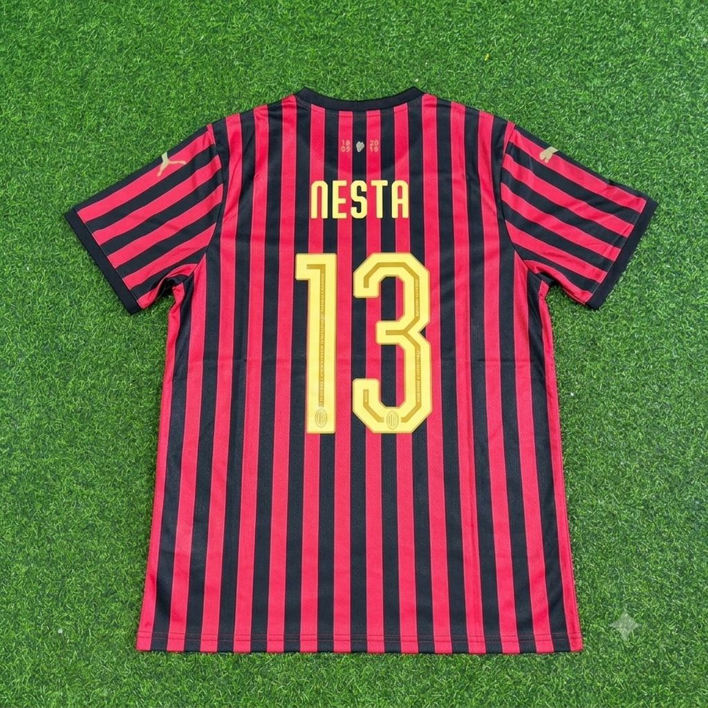 Alessandro Nesta AC Milan 120th Anniversary Special Golden Retro Football Jersey
