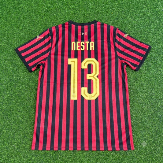 Alessandro Nesta AC Milan 120th Anniversary Special Golden Retro Football Jersey