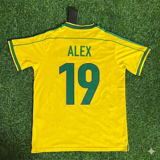 Alex de Souza #19 Brazil 1998 World Cup Retro Jersey Soccer Shirt