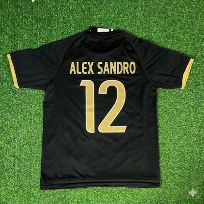 Alex Sandro 12- Juventus Retro Black Kit Jersey Trikot Maglia Soccer Shirt
