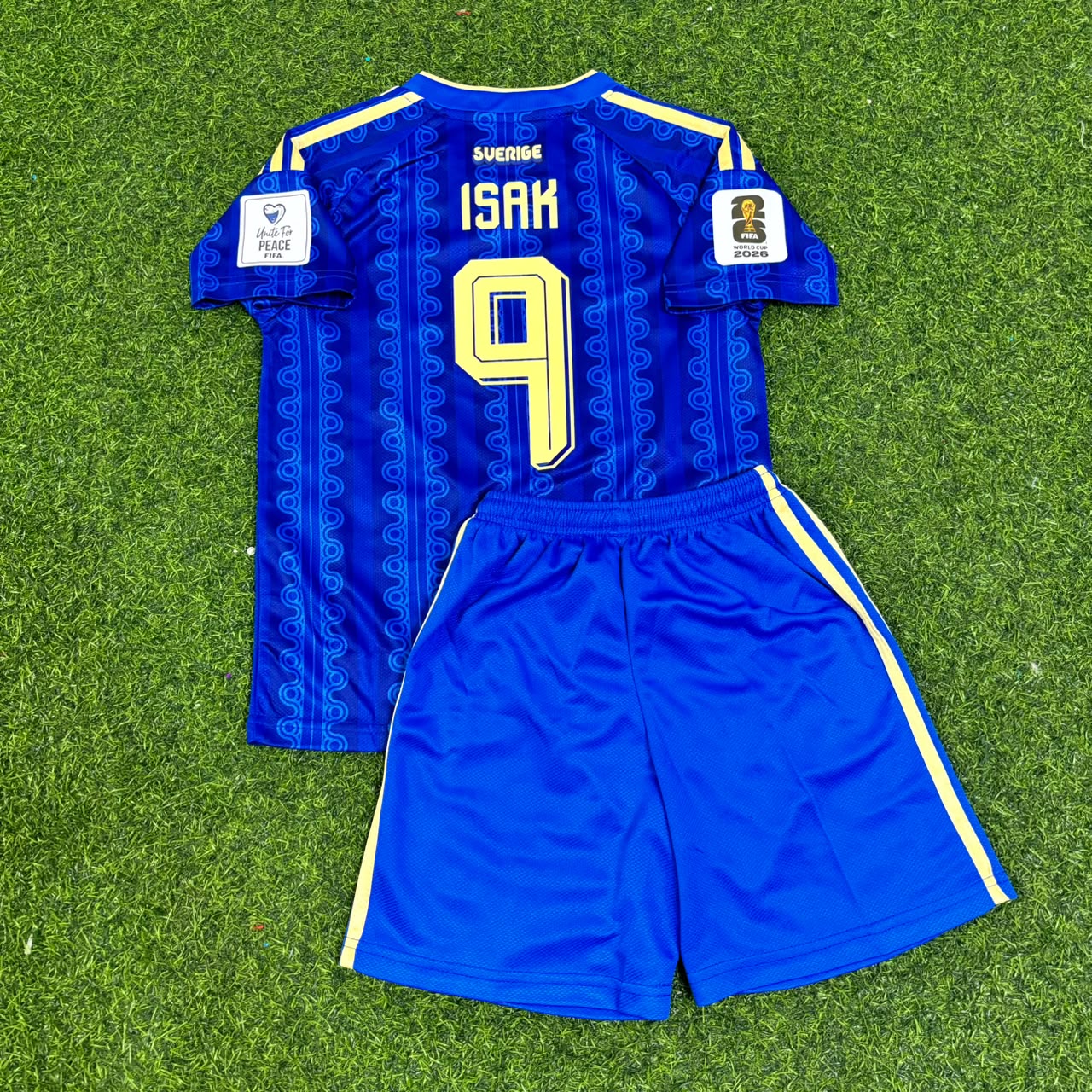 Maillot de football extérieur bleu Viktor Gyökeres Suède Coupe du Monde 2026