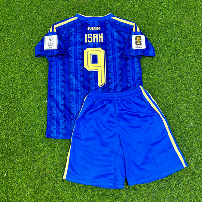 Maillot de football extérieur bleu Viktor Gyökeres Suède Coupe du Monde 2026