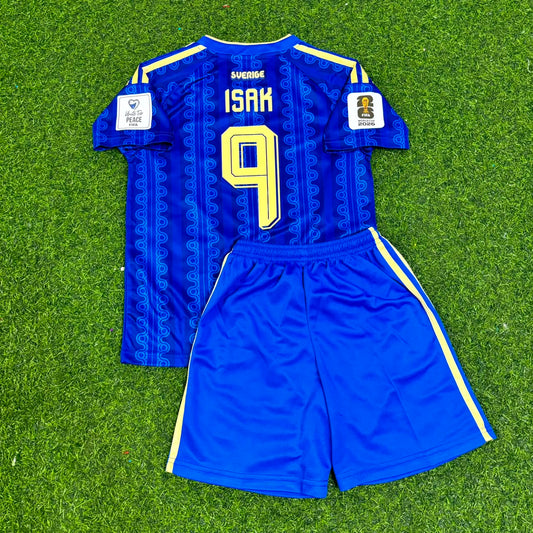 Alexander Isak Sweden 2026 World Cup Away Kids Blue Football Jersey