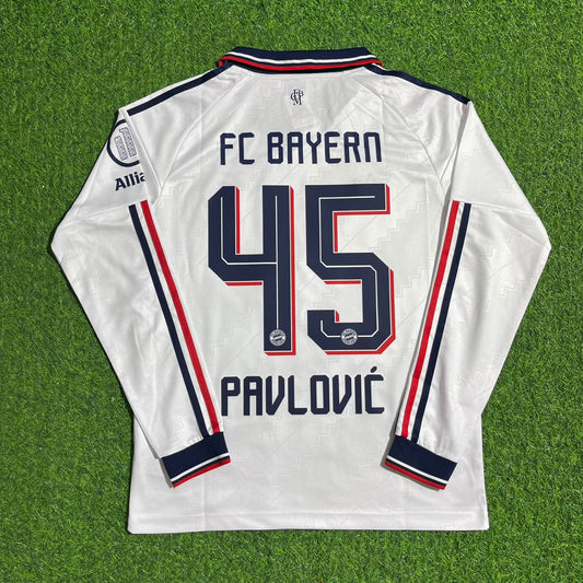Aleksandar Pavlović #45 Bayern Munchen 2027 Away Long Sleeve New season Trikot Soccer Shirt